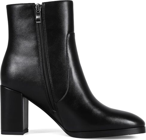 Women's Heeled Ankle Boots Side Zipper Chunky Block Heel Booties Fall Ankle Booties For Office Work Round Toe Booties in Saudi Arabia