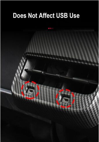 StarYtbl Rear Air Condition Vent Cover for Tesla Model 3 Model Y 2017-2024 Rear Center Console Air Condition Vent Cover Trim, AC Vent Cover Car Decoration Accessories (Matte Carbon Fiber Pattern) in Kuwait