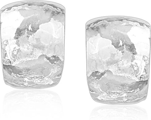 JEAN RACHEL JEWELRY 925 Sterling Silver Hoop Earrings for Women – Small Wide Hammered Hoop – Hypoallergenic, Lead & Nickel Free Chunky Hoops in Saudi Arabia