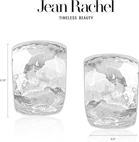 JEAN RACHEL JEWELRY 925 Sterling Silver Hoop Earrings for Women – Small Wide Hammered Hoop – Hypoallergenic, Lead & Nickel Free Chunky Hoops in Saudi Arabia