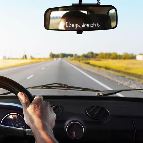 10 Pcs I Love You Drive Safe Mirror Stickers, Cute Vinyl Car Rear View Mirror Decals in Saudi Arabia