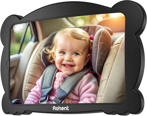 Baby Car Mirror 2-Pack for 2 Kids: Adjustable Car Seat Mirror for Baby Rear Facing Seat Easy Install on Headrest for Family with 2 Cars - Stable Clear Back Seat Mirror to See 2 Babies in 2 Seats in Kuwait