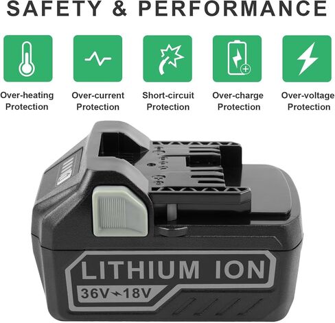 بطارية بديلة Futurebatt 3.0/6.0Ah لـ Metabo HPT 18V/36V(Hitachi) بطارية متعددة فولت 371751M 372121M BSL36A18 BSL36B18 لأدوات الشريحة MAX اللاسلكية بطارية ليثيوم أيون 2 حزمة in Saudi Arabia