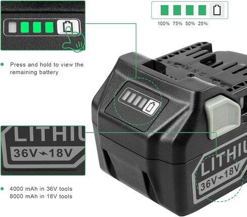بطارية بديلة Futurebatt 3.0/6.0Ah لـ Metabo HPT 18V/36V(Hitachi) بطارية متعددة فولت 371751M 372121M BSL36A18 BSL36B18 لأدوات الشريحة MAX اللاسلكية بطارية ليثيوم أيون 2 حزمة in Saudi Arabia