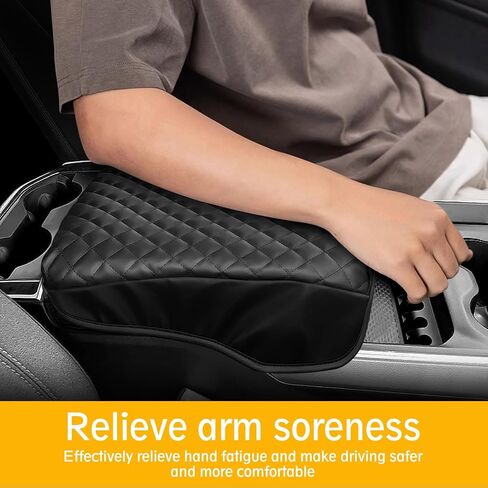Center Console Cover for 2019-2025 RAM 1500 Accessories, Leather Armrest Cover Pad Protection Seat Arm Rest Box Lid Accessories for 5th RAM1500 in Kuwait