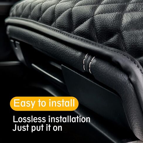 Center Console Cover for 2019-2025 RAM 1500 Accessories, Leather Armrest Cover Pad Protection Seat Arm Rest Box Lid Accessories for 5th RAM1500 in Kuwait