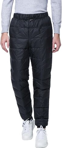 Down Pants, Men's Winter Warm Loose Utility Puffer Pants, Outdoor Insulation Compression Ski Snow Pants in Saudi Arabia