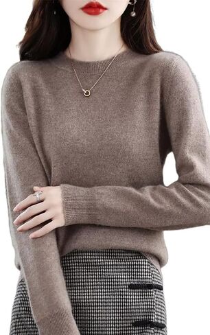 شنغهاي قصة 100% ميرينو رداء علوي من الصوف المرأة خريف شتاء دافئ بلوفر مغزول Crewneck سترة طويلة الأكمام in Kuwait