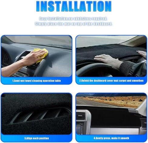 Fit for Infiniti QX80 2014-2019,Dash Cover Mat Pad,Dashboard Dash Board Cover Mat Carpet,with Cutout for Sensor,Car Accessories in Saudi Arabia