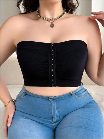 WDIRARA Women's Plus Size Front Closure Bras Strapless Bralettes Full Coverage Bras in Saudi Arabia
