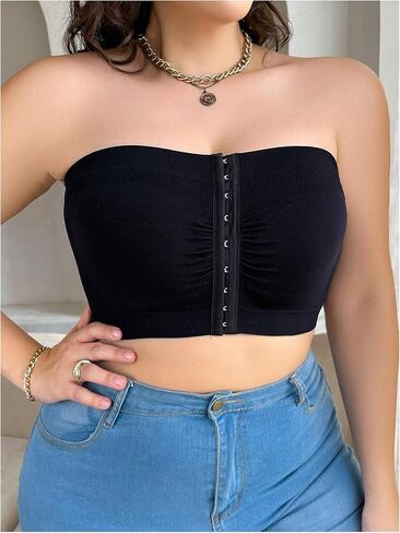 WDIRARA Women's Plus Size Front Closure Bras Strapless Bralettes Full Coverage Bras in Saudi Arabia