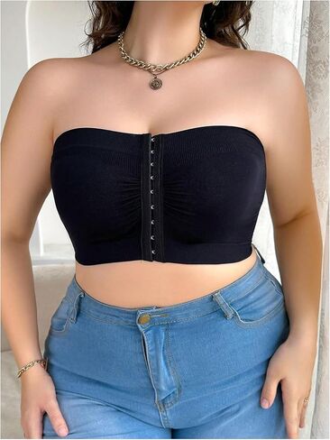 WDIRARA Women's Plus Size Front Closure Bras Strapless Bralettes Full Coverage Bras in Saudi Arabia