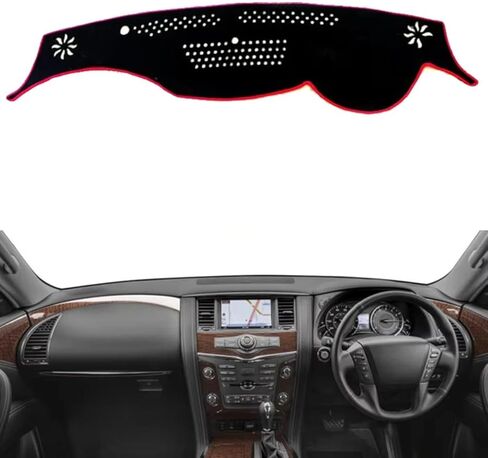 Fit for Infiniti QX80 2014-2019,Dash Cover Mat Pad,Dashboard Dash Board Cover Mat Carpet,with Cutout for Sensor,Car Accessories in Saudi Arabia