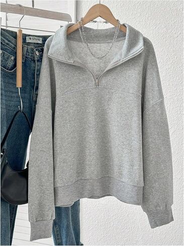 SOLY HUX Women's Long Sleeve Collared Sweatshirts Long Sleeve Half Zip Pullover Fall Clothes in Saudi Arabia