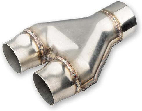 3 inch Exhaust Y Pipe, 3" Single to 2.5" Dual Exhaust Adapter Connector, 10" Overall Length, Universal 3 Inch Y Tail Pipe, Weld-on, Silvery in Saudi Arabia