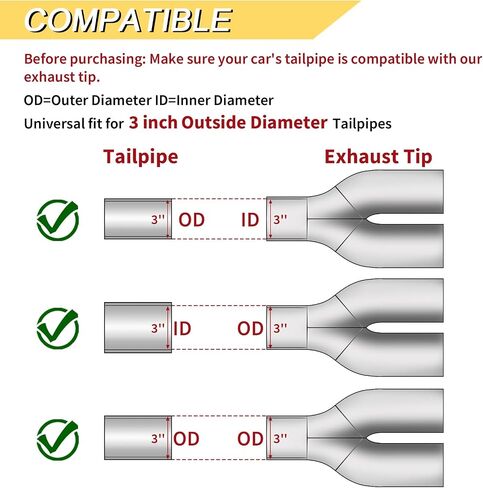 3 inch Exhaust Y Pipe, 3" Single to 2.5" Dual Exhaust Adapter Connector, 10" Overall Length, Universal 3 Inch Y Tail Pipe, Weld-on, Silvery in Saudi Arabia