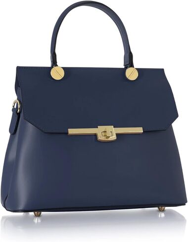 Atlanta Top Handle Satchel Bag, Genuine Leather, 10.6 x 8.7 x 4.7 inches, Gold Hardware in Saudi Arabia