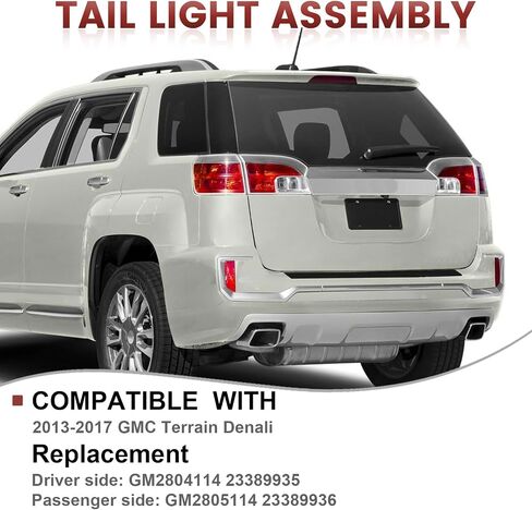 مجموعة المصابيح الخلفية متوافقة مع 2013-2017 GMC Terrain Denali OE Style استبدال المصابيح الخلفية الخلفية اليسرى لـ GM2804114 23389935 in Kuwait