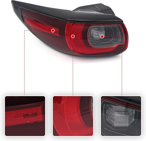 Huray Right LED Outer Tail Light Assembly Fit for Mazda CX-5 2022 2023 2024, RH Taillight w/Bulbs OE Style Rear Brake Lamp Replacement for MA2805138 Passenger Side in Saudi Arabia
