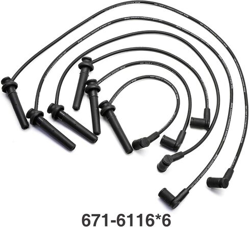 671-6116 Ignition Spark Plug Wires Set of 6 Fits for Ford Taurus for Mercury Sable 2001 2002 2003 3.0L OE 1U2Z12259HA in Saudi Arabia