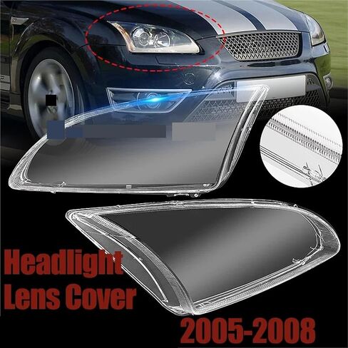 Front Headlight Glass Headlamp Lens Cover Compatible For Ford Focus 2005 2006 2007 2008 Headlights Cover Shell Transparent Lens Lampshade(Pair) in Saudi Arabia