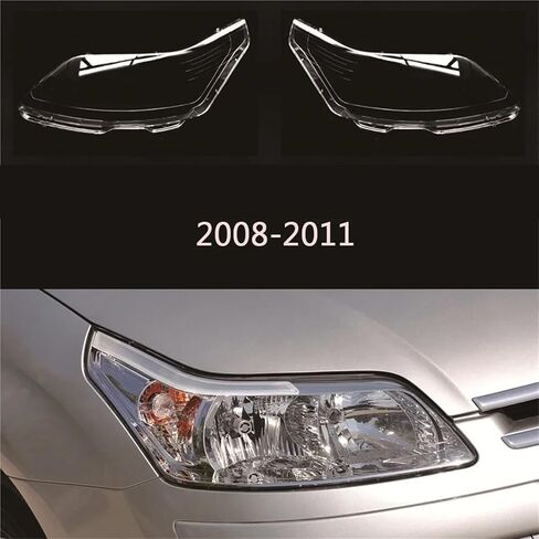 متوافق مع Citroen C-Quatre C-Triomphe 2008-2011 سيدان غطاء المصباح زجاج عدسة قذيفة الجبهة كشافات عاكس الضوء السيارات ضوء مصباح حالة (1 قطعة اليسار) in Saudi Arabia