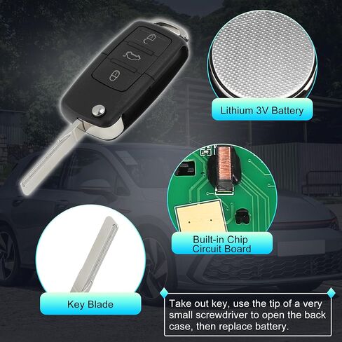 X AUTOHAUX NBG92596263 315MHz استبدال دخول بدون مفتاح مفتاح ذكي عن بعد فوب لفولكس واجن جولف GTI جيتا 2006-2010 NO.1K0 959 753 P 3 أزرار in Saudi Arabia