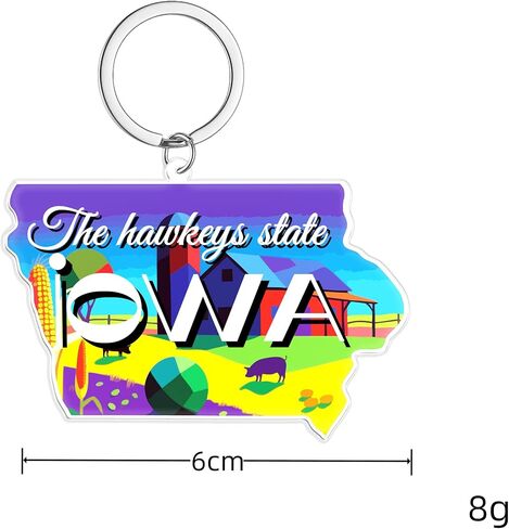 Iowa Souvenirs State Keychain - Durable Key Ring And Key Holder For Gifts,Souvenirs From Usa,Spot M in Saudi Arabia