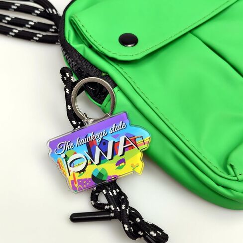 Iowa Souvenirs State Keychain - Durable Key Ring And Key Holder For Gifts,Souvenirs From Usa,Spot M in Saudi Arabia