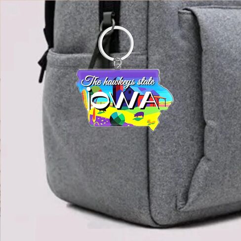Iowa Souvenirs State Keychain - Durable Key Ring And Key Holder For Gifts,Souvenirs From Usa,Spot M in Saudi Arabia