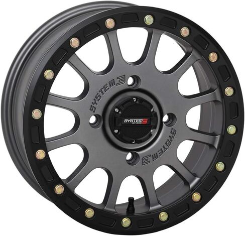 Bundle - 9 Items: System 3 SB-5 Grey 14" Wheels 28" Regulator Tires [4x137 Bolt Pattern 10mmx1.25 Lug Kit] in Saudi Arabia