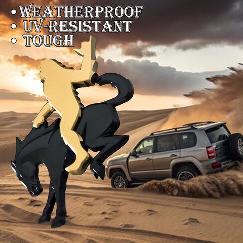 شعار Add-A-Sasquatch لبرونكو، 3x4 بوصة، ملصق للطرق الوعرة مع لاصق 3M، ملحق سيارة مخصص (أسود معدني 1) in Saudi Arabia