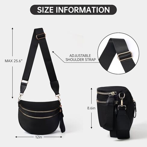 Checkered Crossbody Bag Spacious Bum Bags for Women Nylon Fanny Packs Belt Bag Handbags Wallets for Shopping Travel in Kuwait