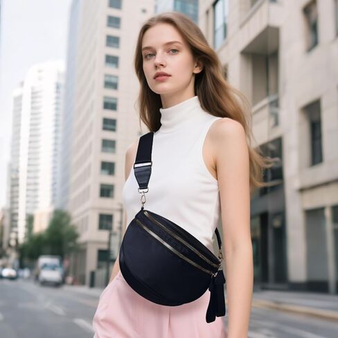 Checkered Crossbody Bag Spacious Bum Bags for Women Nylon Fanny Packs Belt Bag Handbags Wallets for Shopping Travel in Kuwait