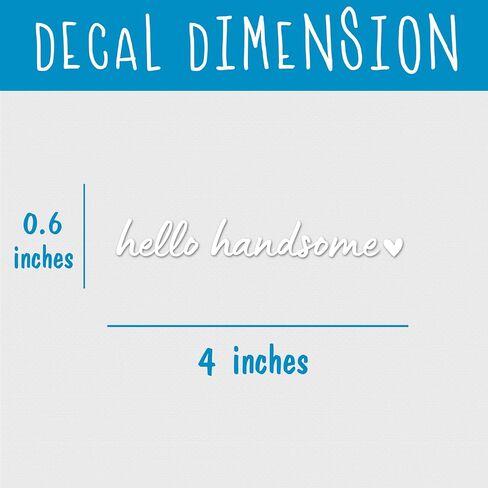 مجموعة 3 قطع من ملصقات مرآة الرؤية الخلفية Hello Handsome اللطيفة، ملصق إلهام للرجال، ملصق كمبيوتر محمول مضحك لزجاجة مياه من الفينيل مقاوم للماء مقاس 4 × 0.6 بوصة هدية لصديق الصبي والأم والأب in Kuwait