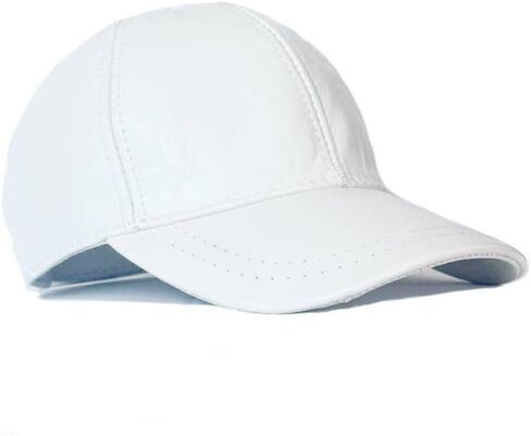 3 Pack Leather Caps Genuine Lambskin Leather Hat Sports Visor Adjustable Strap in Saudi Arabia