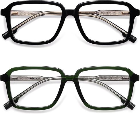 AMOMOMA 2 Pack Retro Reading Glasses for Women Men,Rectangle Blue Light Computer Reader Frame AM6198 in Saudi Arabia