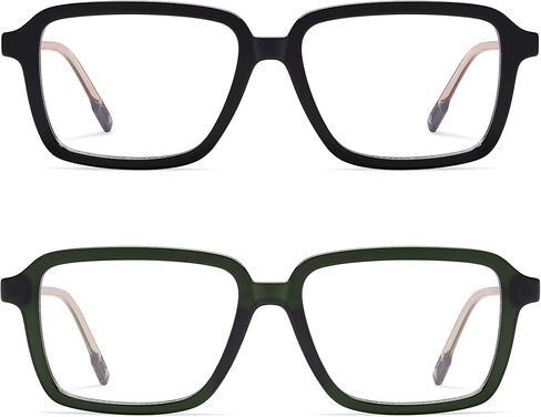 AMOMOMA 2 Pack Retro Reading Glasses for Women Men,Rectangle Blue Light Computer Reader Frame AM6198 in Saudi Arabia
