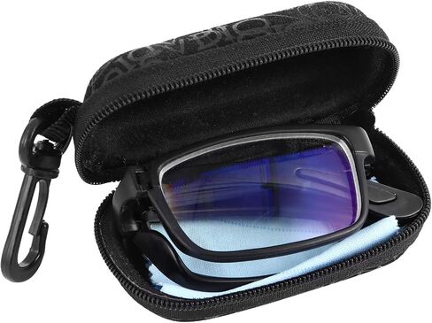 EXCEART - 2.50 Nearsighted Glasses Folding Reading Glasses Black Myopia Glasses Long Distance Eyeglasses with Portable Case in Saudi Arabia