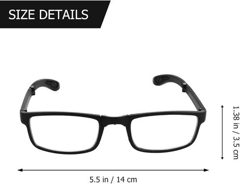 EXCEART - 2.50 Nearsighted Glasses Folding Reading Glasses Black Myopia Glasses Long Distance Eyeglasses with Portable Case in Saudi Arabia