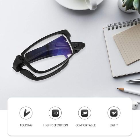 EXCEART - 2.50 Nearsighted Glasses Folding Reading Glasses Black Myopia Glasses Long Distance Eyeglasses with Portable Case in Saudi Arabia