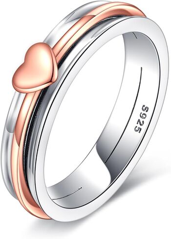 AOBOCO Sunflower/love Heart/Cross Anxiety Rings for Women Sterling Silver Anxiety Spinner Rings Rotatable Mood Rings Relieve Stress Gift in Saudi Arabia