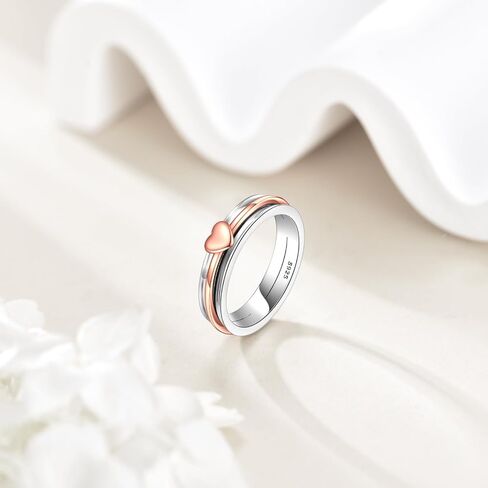 AOBOCO Sunflower/love Heart/Cross Anxiety Rings for Women Sterling Silver Anxiety Spinner Rings Rotatable Mood Rings Relieve Stress Gift in Saudi Arabia