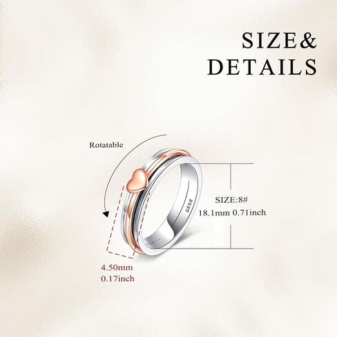 AOBOCO Sunflower/love Heart/Cross Anxiety Rings for Women Sterling Silver Anxiety Spinner Rings Rotatable Mood Rings Relieve Stress Gift in Saudi Arabia