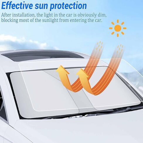 Windshield Sun Shade for BMW 7 Series 740i 740iL 745Li 750iL 760i 2000-2019 2020 2021 2022 2023 2024, Sunshade for Car Windshield Foldable Blocks UV Rays Custom Car Accessories,Black in Saudi Arabia