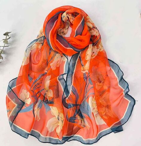 Scarfs for Women Lightweight Fashion Scarves Print Floral Pattern Scarf Sunscreen Shawls in Saudi Arabia