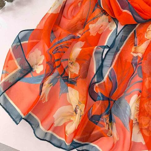 Scarfs for Women Lightweight Fashion Scarves Print Floral Pattern Scarf Sunscreen Shawls in Saudi Arabia