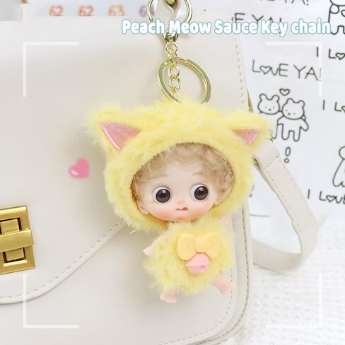 Adorable Cat Keychain - Soft Plush, Irresistible Charm for Bags in Saudi Arabia
