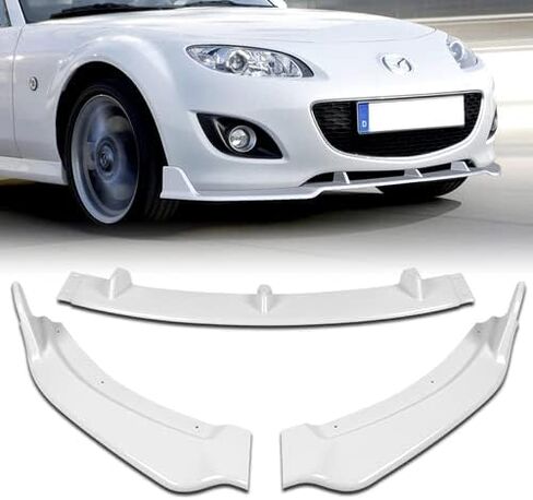 3 Pieces Front Bumper Lip Spoiler Splitter Side Body Kit Trim Protection Compatible with 2009-2013 Mazda Miata MX-5, 2010 2011 2012 (Painted Black) in Saudi Arabia