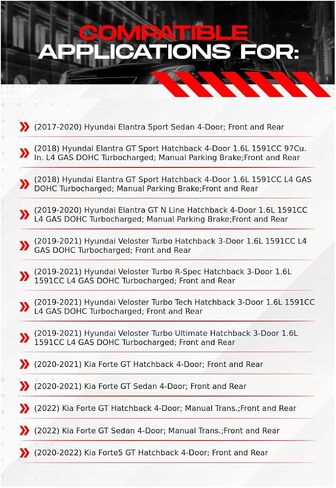 R1 Concepts Front Rear Brake Rotor Kit |Brake Rotors| Brake Disc |Drilled and Slotted|fits 2017-2022 Hyundai Elantra, Elantra GT, Veloster; Kia Forte, Forte5 in Kuwait